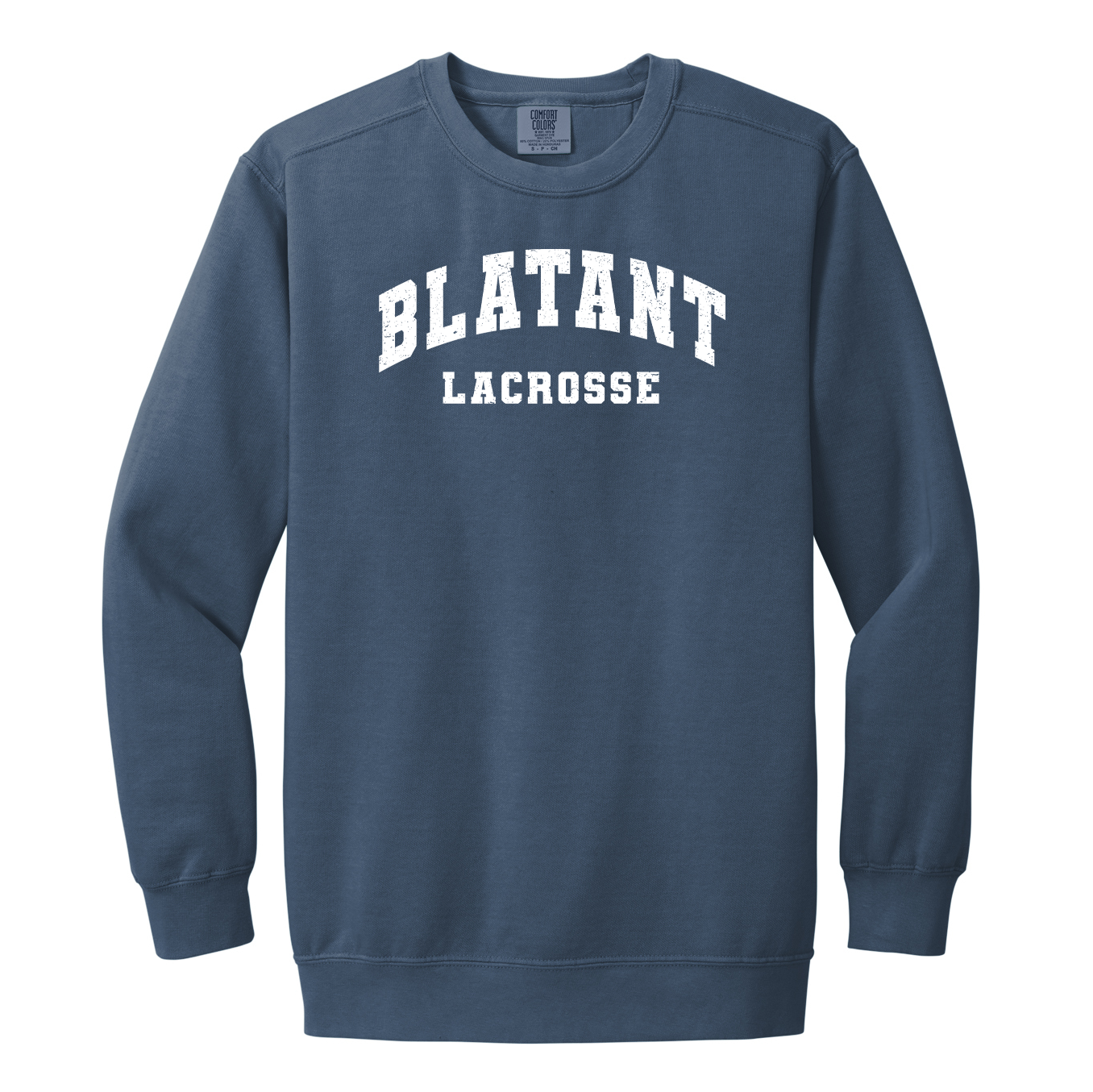 Blatant Lacrosse Washed Navy Collegiate Crew Neck