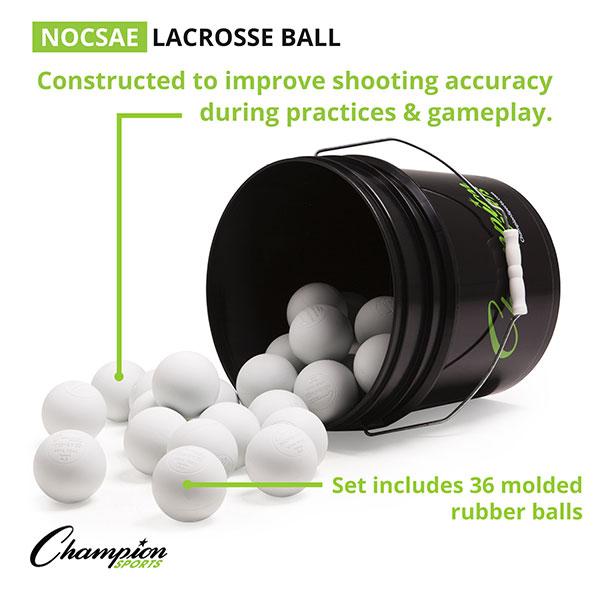 Champion Lacrosse Ball Bucket (36 Balls) WHITE