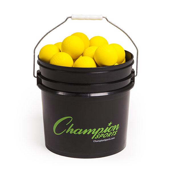 Champion Lacrosse Ball Bucket (36 Balls) YELLOW