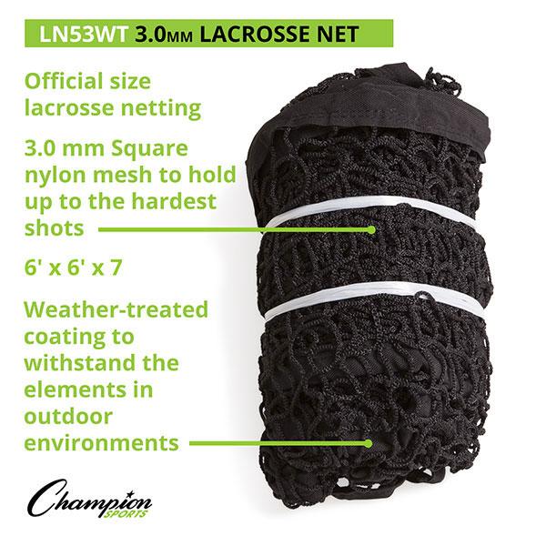 Lacrosse Replacement Net Weather-Treated (3MM) BLACK