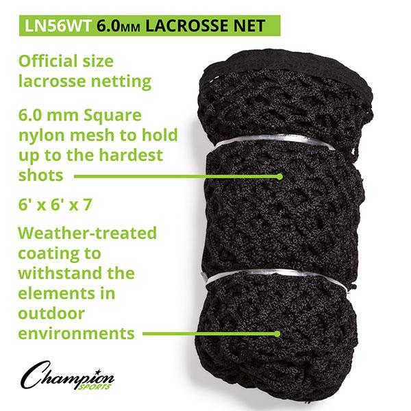 Lacrosse Replacement Net Weather-Treated (6MM) BLACK