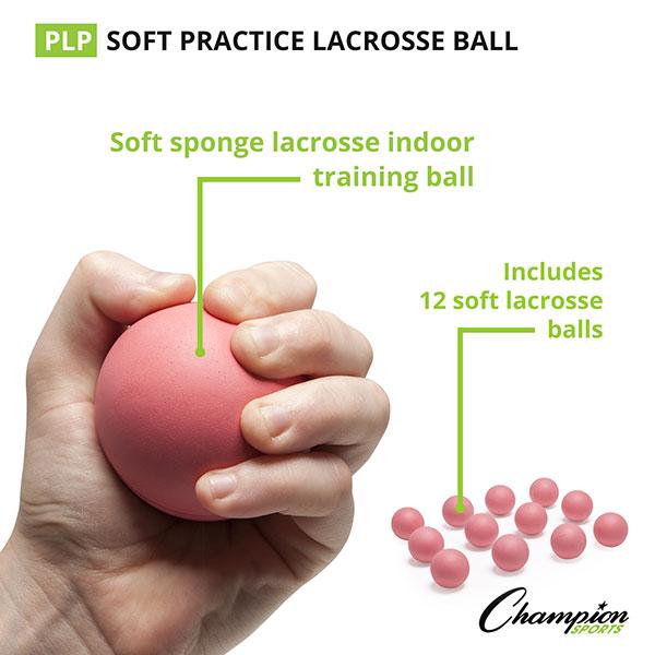 Champion Soft Indoor Lacrosse Practice Balls (Case 120) PINK